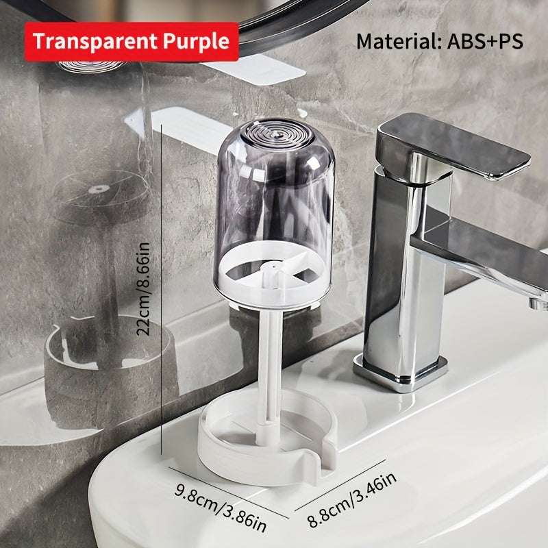 1 Suporte de Escova de Dentes para Casa de Banho com Tampa Anti-Pó, Suporte para Pasta de Dentes e Escova de Dentes, Suporte de Copo de Drenagem e Armazenamento, Suporte Multifuncional para Ferramentas Dentárias para Uso Doméstico