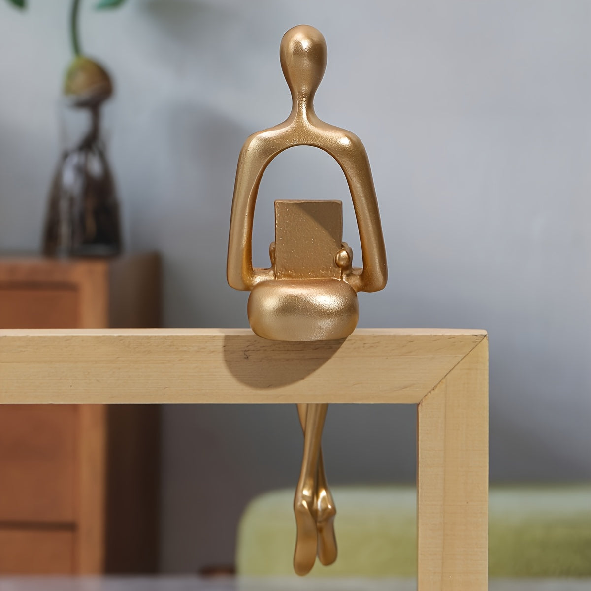 Uma Peça, Escultura Abstrata Artesanal em Resina Representando uma Postura Sentada, Figura Decorativa em Estilo Nórdico para Bordas de Mesa, Ideal para Decoração de Casa, Enfeites de Escritório e Ornamentação Atenta