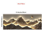 Imagem 2D Plana, Ilustração 2D, Estilo Minimalista, Arte Abstrata Moderna, Vista Montanha, Luzes Neon, Paisagem Natural, Poster Nórdico, Decoração de Casa, Sem Moldura!