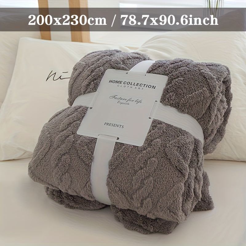 Manta Moderna 3D Jacquard com Padrões Geométricos, Microfibra Super Macia, Lã Leve e Confortável para Sofá, Cama, Cadeira, Adequada para Todas as Estações