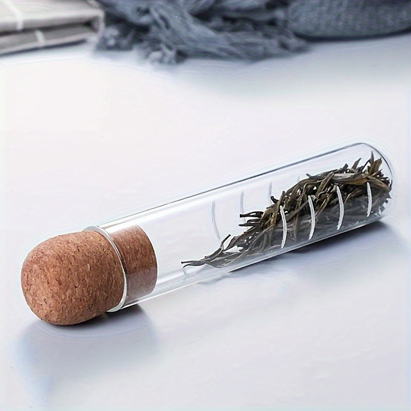 Garrafa Vazia de Infusor de Chá de Vidro Mini Transparente, Garrafa de Vidro com Tampa, Tubo de Ensaio para Chá, Conjunto de Utensílios de Cozinha