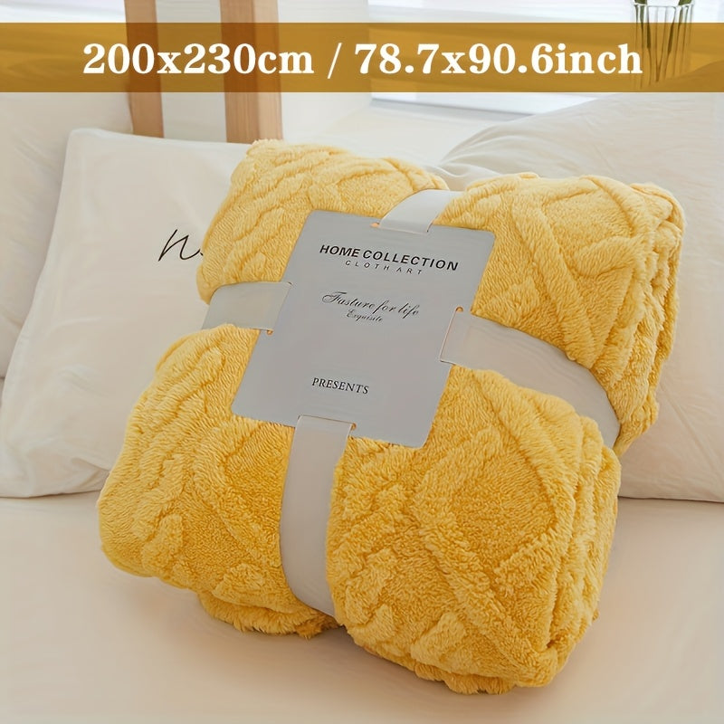 Manta Moderna 3D Jacquard com Padrões Geométricos, Microfibra Super Macia, Lã Leve e Confortável para Sofá, Cama, Cadeira, Adequada para Todas as Estações