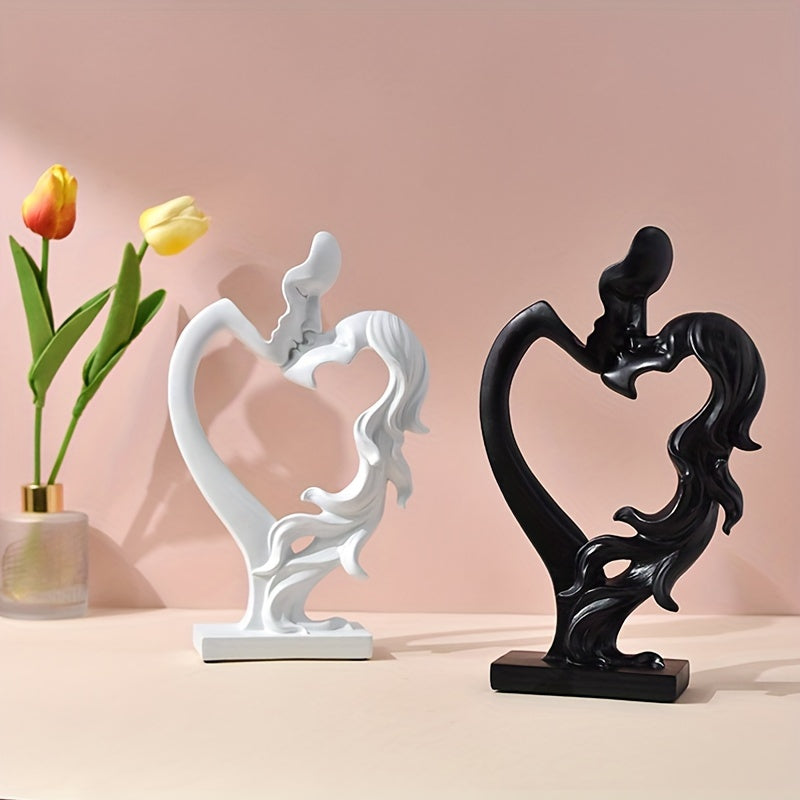 1 peça Estátua de Casal em Resina Minimalista Moderna, Ornamento de Escultura de Figura Abstrata, Decoração de Casa, Peça de Artesanato em Resina de Estilo Minimalista de Luxo, Adequado para Decorar Mesas de Sala de Estar e Garrafeiras, Presente Perfeito para Amigos, Presente de Dia dos Namorados.