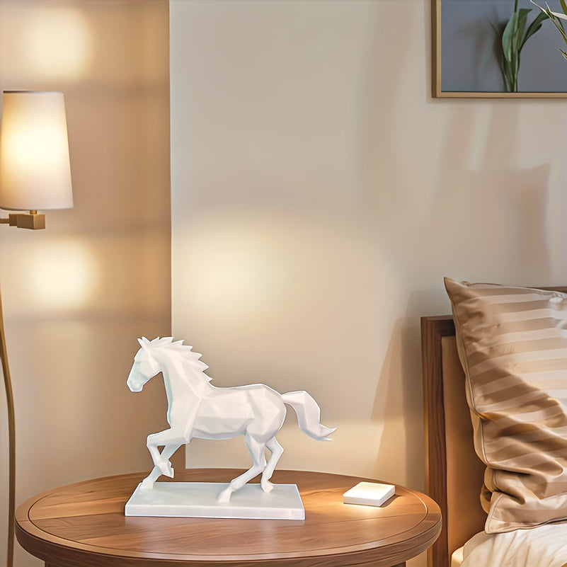 Elegante Estatueta de Cavalo em Cerâmica Branca Nórdica, uma Escultura de Cavalo Estilosa Ideal para Decorar a Sua Mesa de Sala de Estar, Escritório Doméstico Moderno ou Estante. Uma Ideia de Presente Perfeita para Inaugurações de Casas ou Casamentos