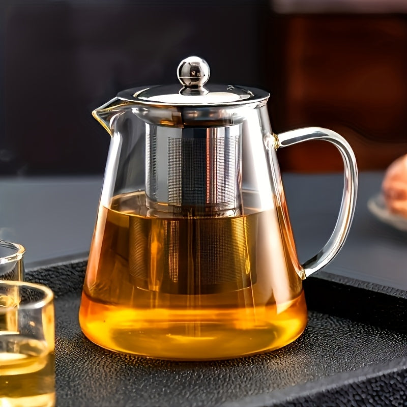 Single Glass Teapot Available in Sizes of 11.8Oz, 18.6Oz, 25.3Oz, And 32.1Oz, Designed for Tea And Water Separation. This Thickened, High-Temperature Resistant Tea Set Is Perfect for Home Brewing And Makes an Excellent Gift for Christmas, New Year