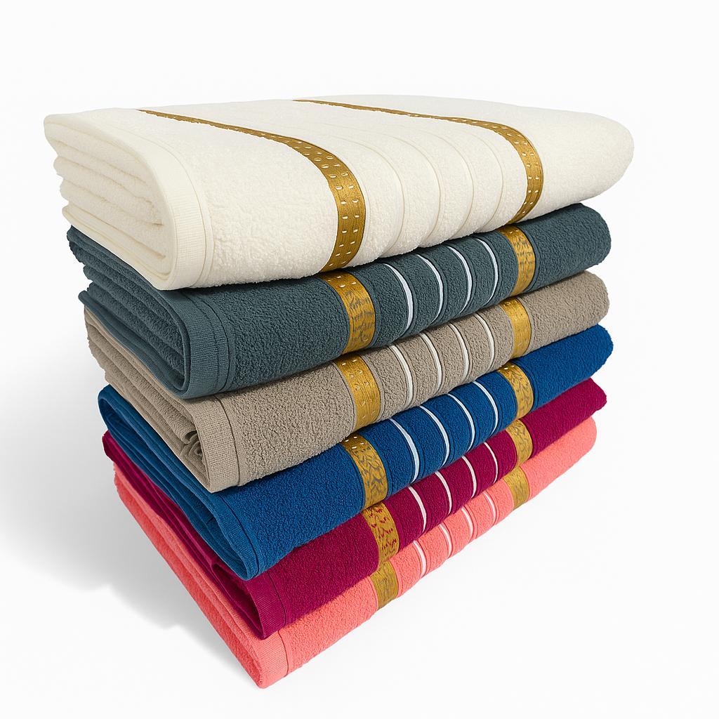 3 Toalhas de Banho Grande Felpuda 100% Algodão 68x135cm – Conforto, Maciez e Absorção - Leveza e Sofisticação para o Uso Diário.
