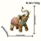 Uma Estátua de Elefante de Estilo Europeu, Feita de Resina, e de Artesanato Requintado, Serve Como Uma Peça Decorativa Única para a Casa, Símbolo de Boa Sorte e Riqueza, Tornando-a um Presente Ideal para Festas de Fim de Ano