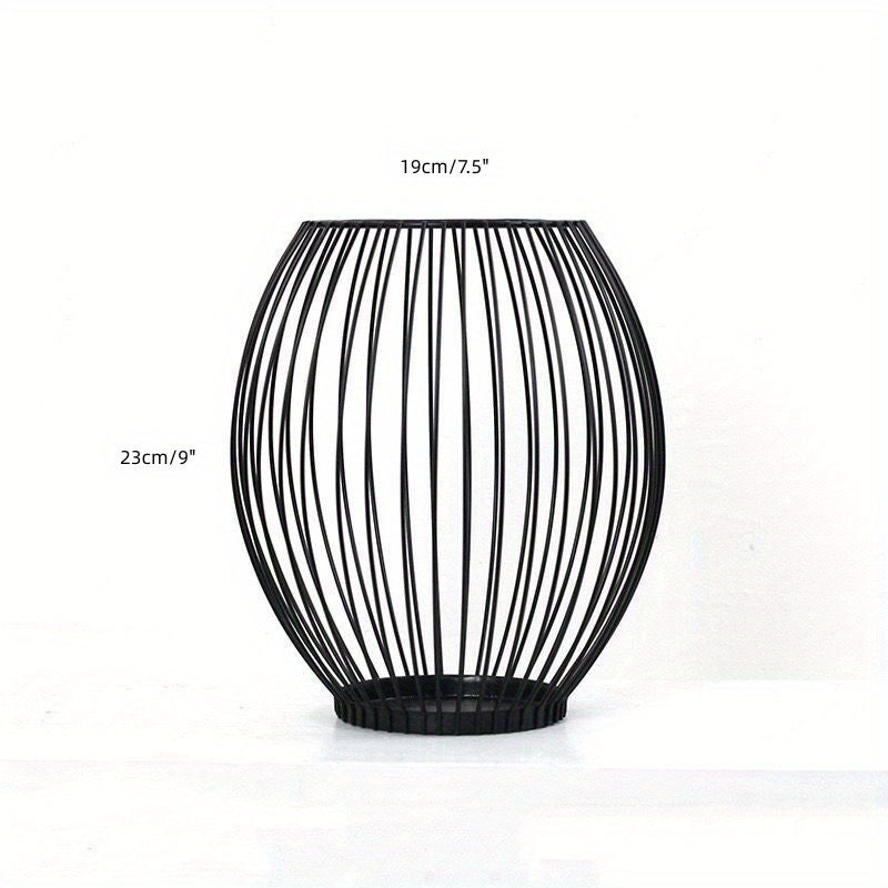 Candelabros de lanterna preta, candelabros de ferro forjado vintage de metal, candelabros artesanais esqueletizados, ornamentos decorativos para casa, 1 unidade