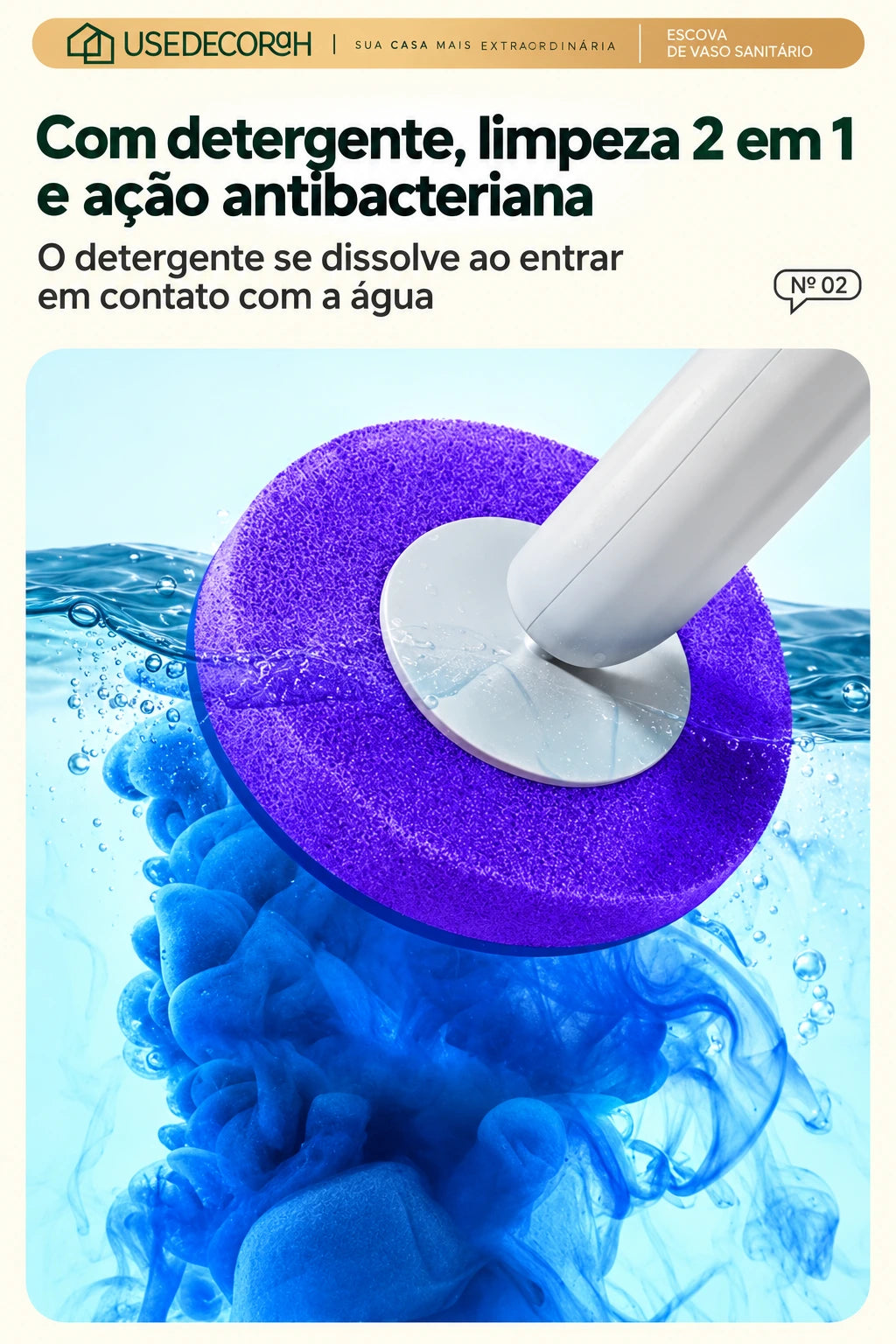 Escova Sanitária Descartável com Refis e Suporte de Parede