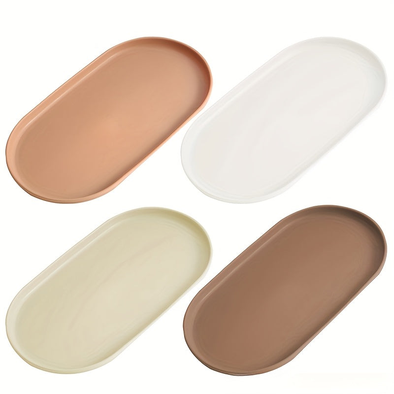 Prato de Jantar Oval Elegante - Montagem Não Necessária, Bege/Branco, para Jantares Formais e Informais, Chá da Tarde, Piqueniques, Festas - Prato de Servir Durável para Casa, Catering, Eventos, Essenciais para Piquenique, Louça Minimalista, Acabamento de Superfície Lisa Sinterklaas