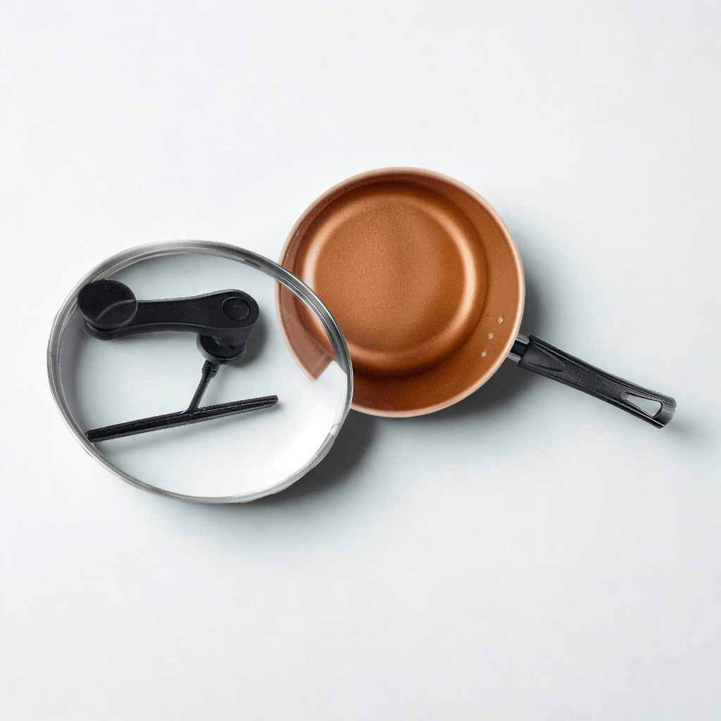 Copacabana Elegance Copper Color 3.5L Non-Stick Glass Lid Pipoqueira - Does Not Stick