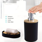 Conjunto de 6 Acessórios de Casa de Banho Incluindo Balde do Lixo, Porta-Escovas de Dentes, Dispensador de Loção, Saboneteira, Escova de Sanita, Perfeito Como Presente de Inauguração.