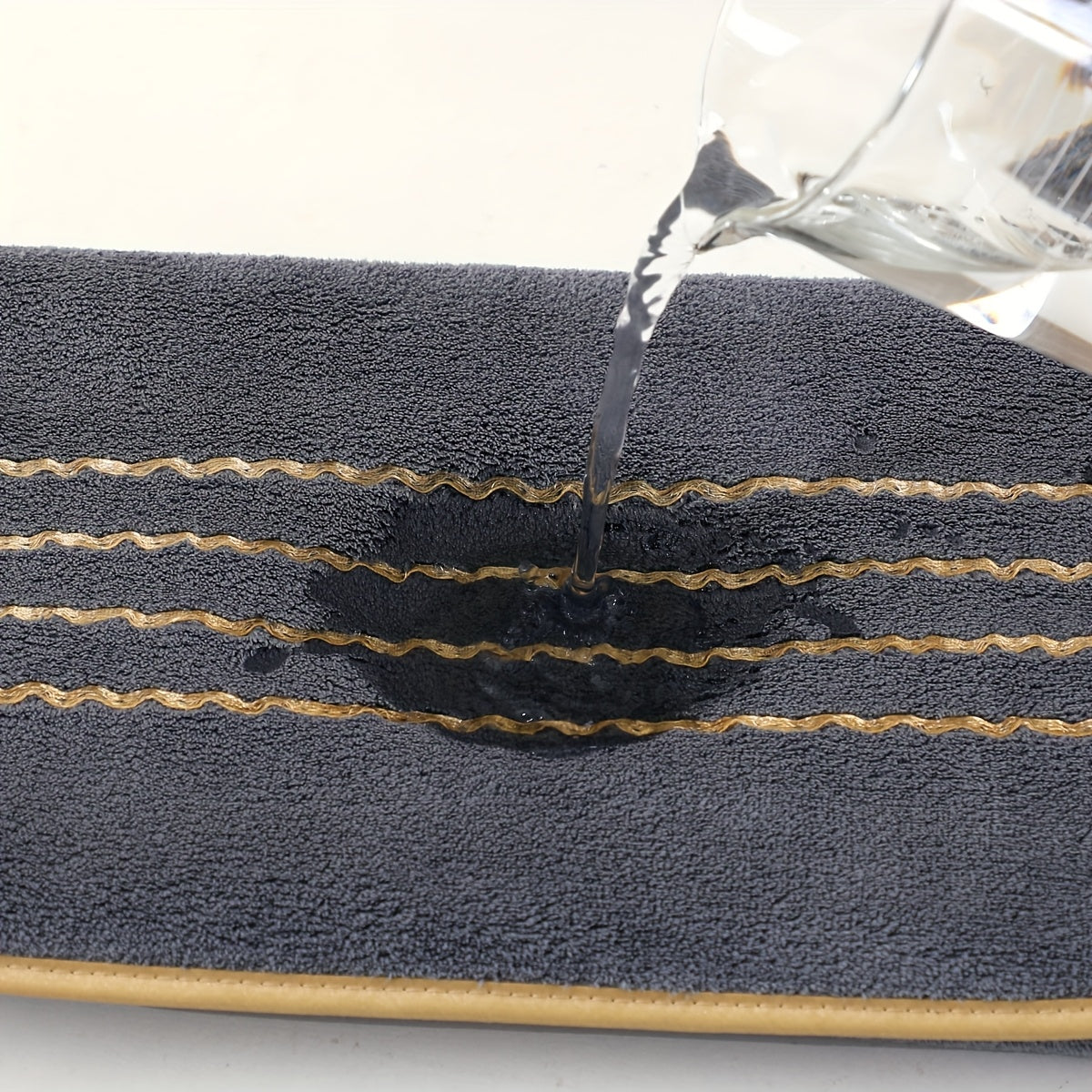 6 Peças Conjunto de Toalhas de Luxo com Design Moderno Listras Douradas, Toalhas Retangulares de Microfibra, Item Essencial para o Lar, Prático para Uso Familiar, Presente de Natal e Dia dos Namorados, Decoração e Acessórios para Banheiro, Essencial Elegante para Banho