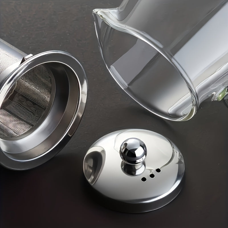 Single Glass Teapot Available in Sizes of 11.8Oz, 18.6Oz, 25.3Oz, And 32.1Oz, Designed for Tea And Water Separation. This Thickened, High-Temperature Resistant Tea Set Is Perfect for Home Brewing And Makes an Excellent Gift for Christmas, New Year