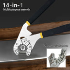 A Single Piece of a Magic Wrench, a Multifunctional Adjustable Torque Open-End Wrench, Featuring a Hexagonal Grip And a Curved Anti-Slip Handle, Suitable for Projects And Repairs in Electrical Work, Machinery, Motorcycles, Bicycles
