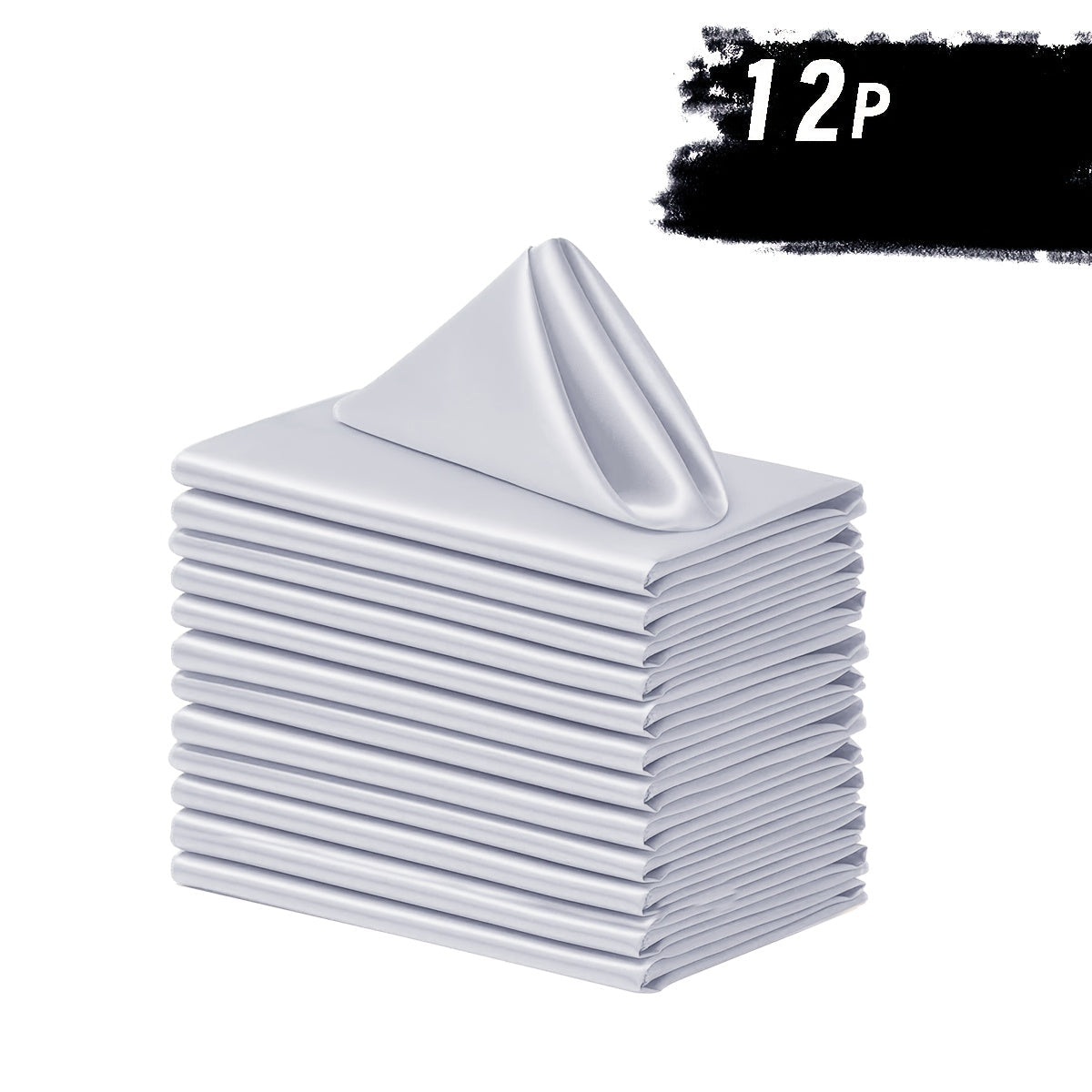 6/12 Peças de Guardanapos de Cetim Macio, Guardanapos Simples e Elegantes - Perfeitos para Casamentos, Chá de Panela, Festas e Decorações de Restaurantes