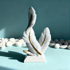 1 Peça de Ornamento de Resina de Pena de Alta Qualidade para Sala de Estar, Entrada ou Sala de Modelo, Decoração Suave para Casa Nova ou Presente de Inauguração