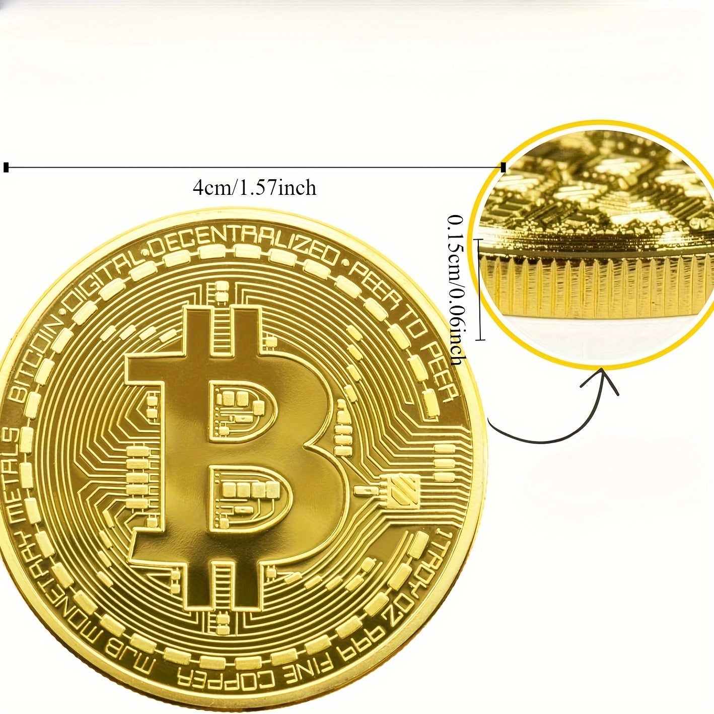 Bitcoin Coin (BTC) Collectible - Physical Cryptocurrency with Protective Case, BTC Symbol Coin for Home/Office Decor, Holiday Gift Suitable for BTC Enthusiasts & Collectors
