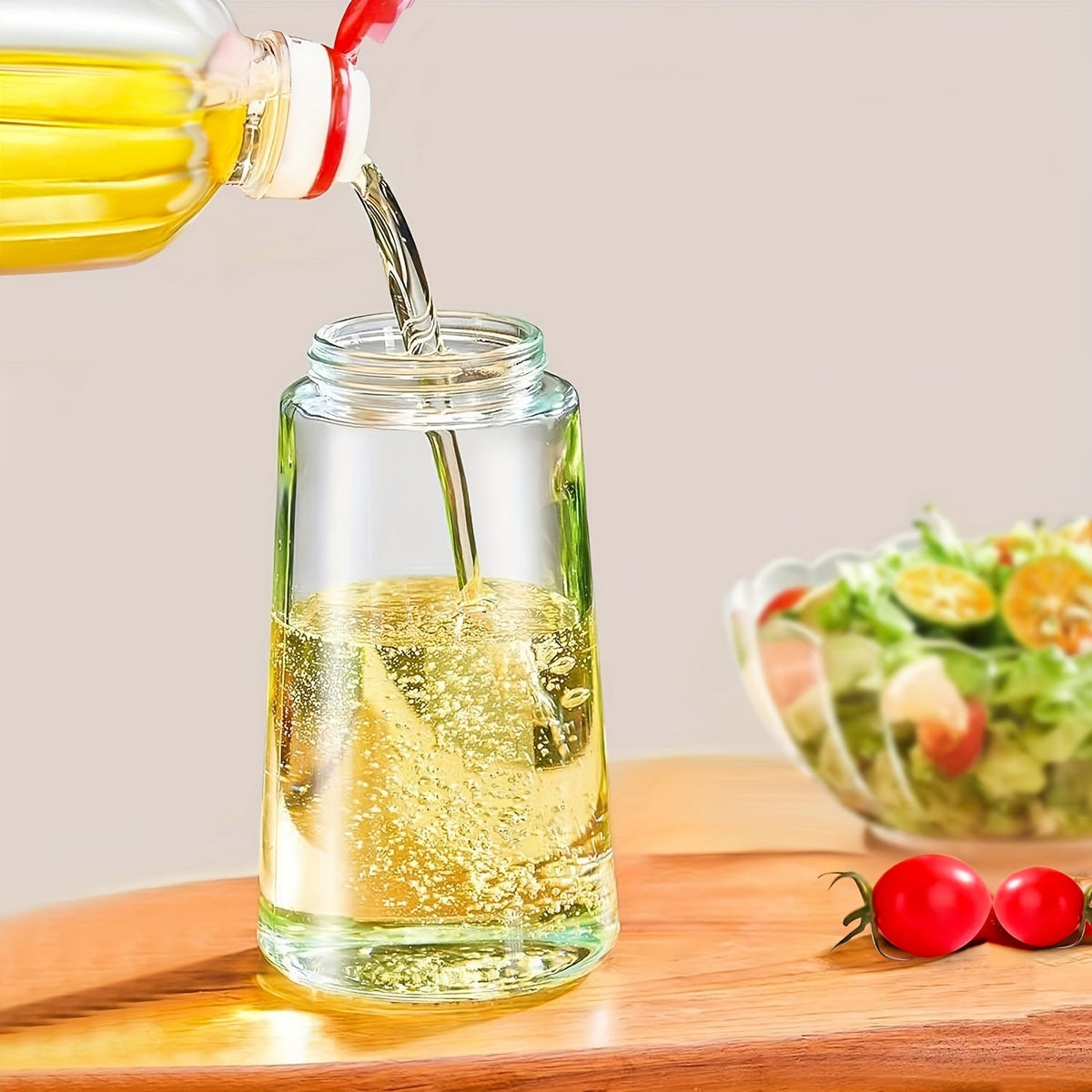 Frasco de óleo portátil 2 em 1 com spray e bico dosador | Pulverizador e dosador de azeite, 470ml, em plástico, ideal para cozinhar, grelhar, fritadeiras elétricas, assar e preparar saladas.