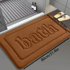 Tapete de Banho de Espuma de Memória de Luxo | Ultra Macio, Espesso 25D, Antiderrapante, Lavável na Máquina, Tapete de Casa de Banho de Poliéster de Secagem Rápida para Sala de Estar, Cozinha, Lavandaria, Quarto