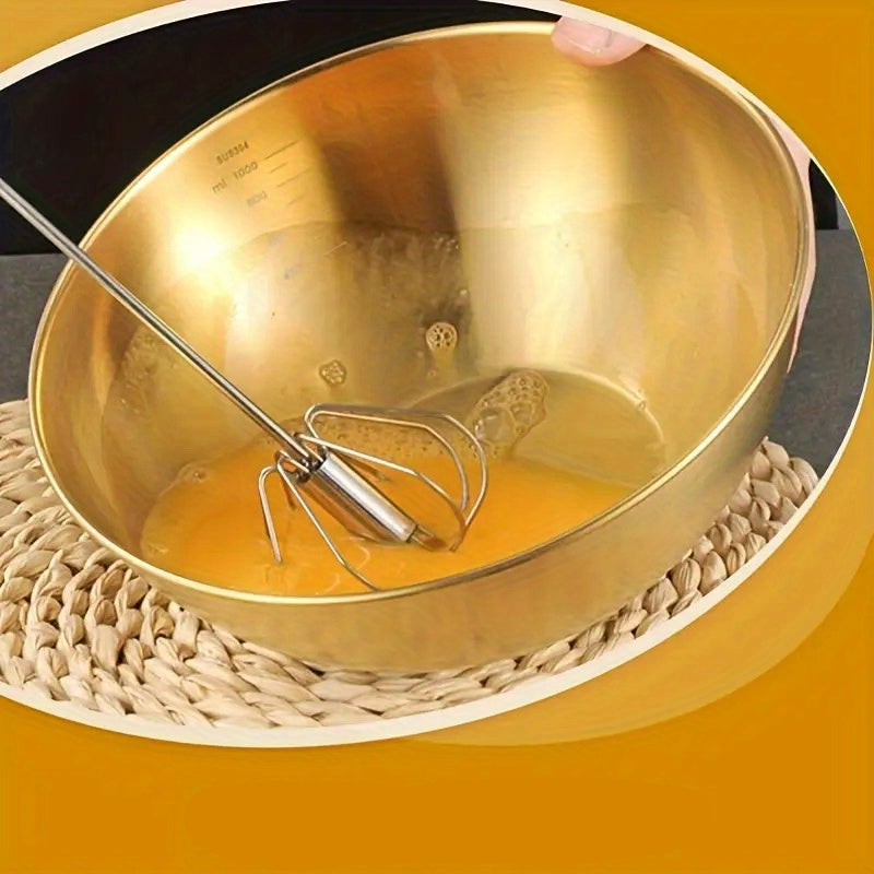 Set of Three Large Steel Mixing Bowls – Extra-Large Bowls for Salads And Food Preparation with Non-Slip Bottoms – Professional-Grade Kitchen Necessities for Hosting – Lightweight, Stackable, And Easy to Clean