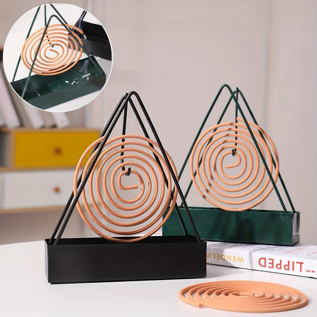 Suporte Elegante para Espirais de Mosquito, Suporte de Incenso Fácil de Limpar, Adequado para Uso Interior e Exterior, Funciona com Varetas de Incenso e Espirais de Mosquito, Sem Fragrância