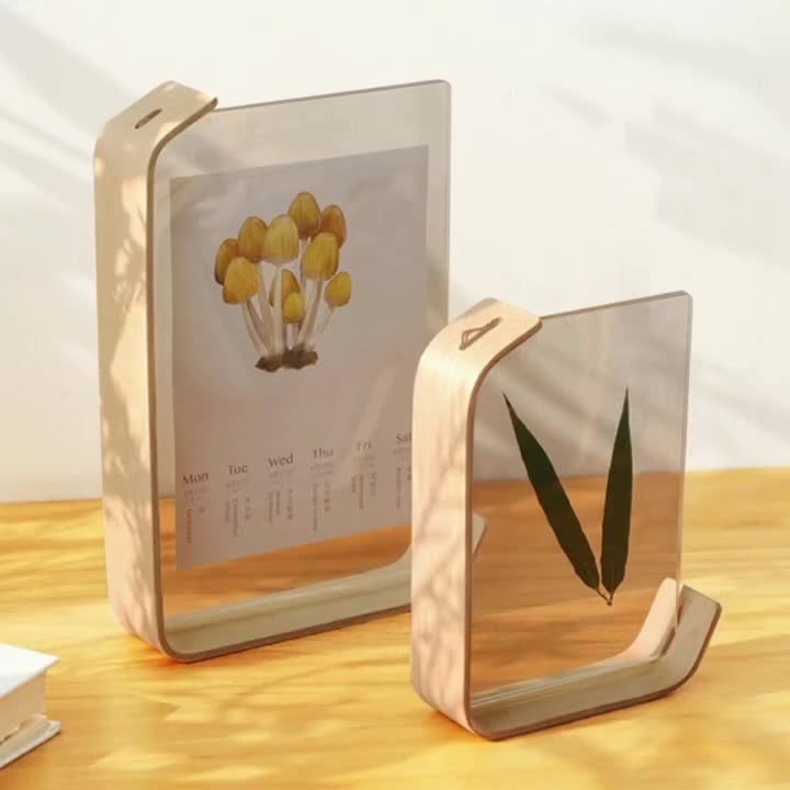 Moldura de Foto de Madeira Contemporânea com Exibição em Acrílico, Retângulo Vertical, Ideal para Decoração de Fotos de Festa de Casamento, Moldura DIY para Herbarium & Calendário, Decorações de Casamento