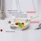 Conjunto de 5 peças de panelas antiaderentes IKTU em alumínio, com pegas removíveis para fácil limpeza e armazenamento, ideal para indução, gás e todos os tipos de fogões, perfeito como conjunto de panelas antiaderentes para autocaravanas, um excelente presente de Natal.