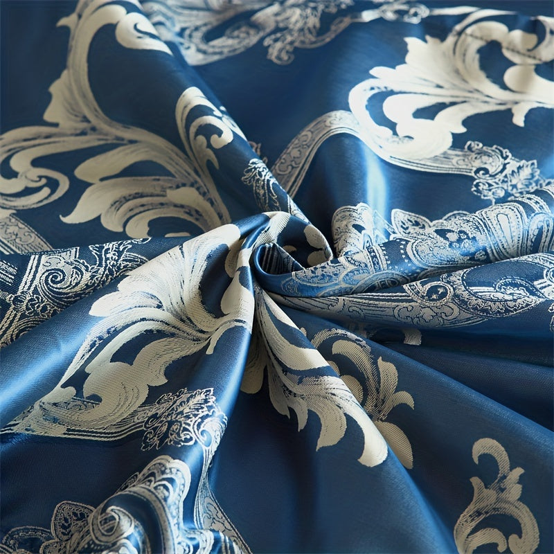 3 peças, conjunto de capa de edredom de cetim jacquard estilo europeu, conjunto de três peças, uma capa de edredom e um par de fronhas, sem núcleo interno.