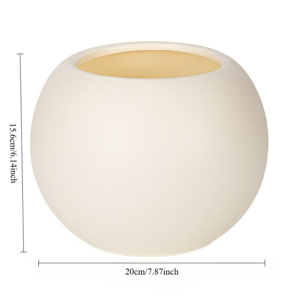 Floreira de Chão Esférica Branca Minimalista | Vaso de Plástico Resistente às Intempéries para Plantas de Interior e Exterior & Decoração Festiva, Estilo Contemporâneo, Formato Redondo