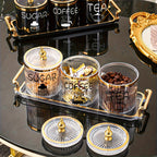 1 Bandeja com 3 Frascos de Armazenamento, Frascos de Armazenamento Multifuncionais de Plástico, Frascos Decorativos, Frascos Selados, Sala de Estar, Sala de Jantar, Conjunto de Bandejas de Cozinha para Grãos, Doces, Pão, Adequado para Casamentos ao Ar Livre, Festas, Presentes, Aniversários
