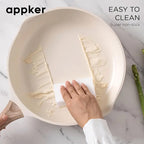 Conjunto de Cozinha de Indução em Granito Branco Appker, Coleção de Utensílios de Cozinha Incluindo Frigideira, Panela e Vaporizador