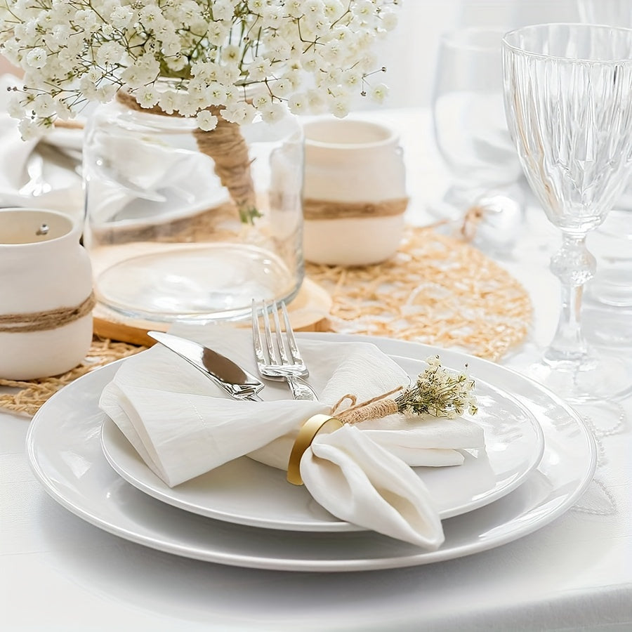 6 unidades de Argolas de Guardanapos Minimalistas com Letras D Banhadas a Ouro, Decoração de Mesa Elegante para Festas e Convívios, Adequadas para Refeições e Eventos de Negócios, Melhorando o Ambiente de Jantar, Perfeitas para Refeições Familiares