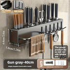 Suporte de Parede para Utensílios de Cozinha em Aço Carbono