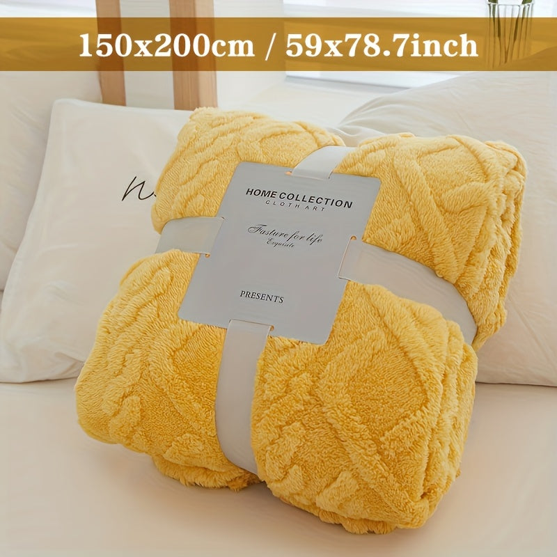 Manta Moderna 3D Jacquard com Padrões Geométricos, Microfibra Super Macia, Lã Leve e Confortável para Sofá, Cama, Cadeira, Adequada para Todas as Estações