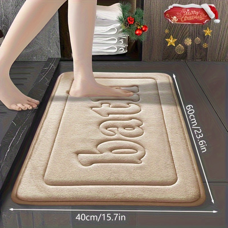 Tapete de Banho de Espuma de Memória de Luxo | Ultra Macio, Espesso 25D, Antiderrapante, Lavável na Máquina, Tapete de Casa de Banho de Poliéster de Secagem Rápida para Sala de Estar, Cozinha, Lavandaria, Quarto