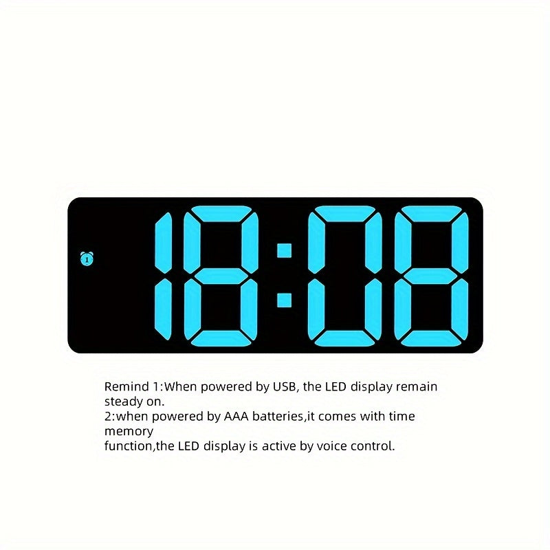 1pc Despertador de Mesa com Espelho LED | Ecrã Digital, Alimentado por USB, Função Snooze, Design Retangular Moderno com Estrutura de Plástico, Tensão de Operação ≤36V | Ideal para Decoração de Quarto ou Escritório