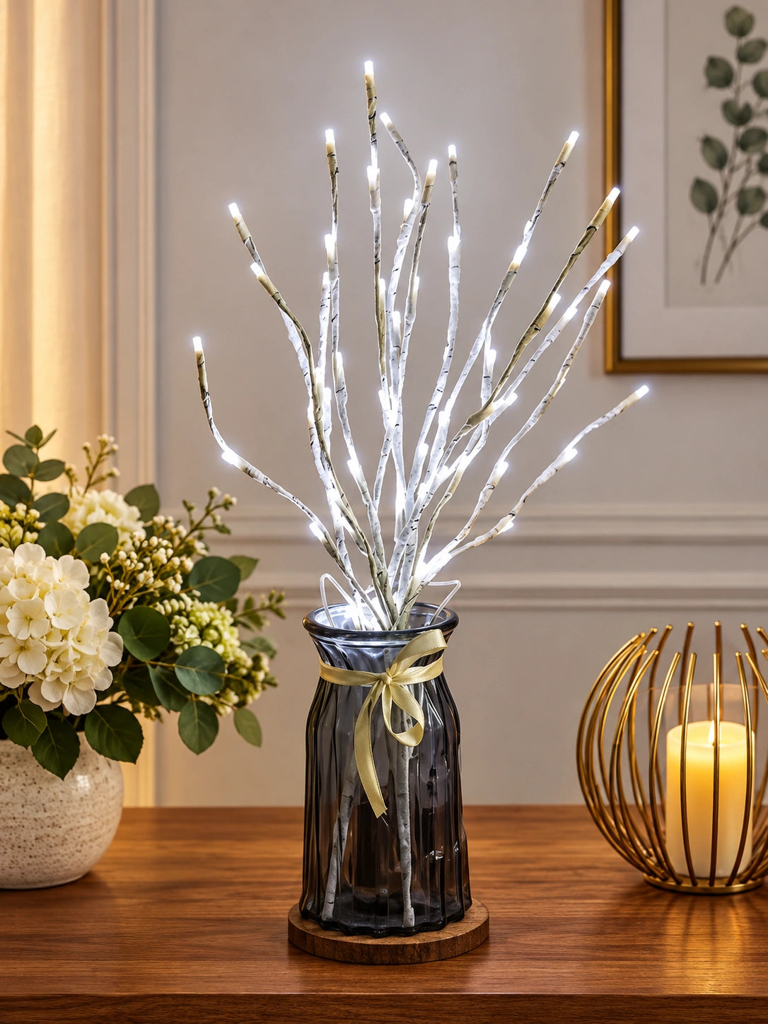 Galho Decorativo de Bétula com LED para Natal
