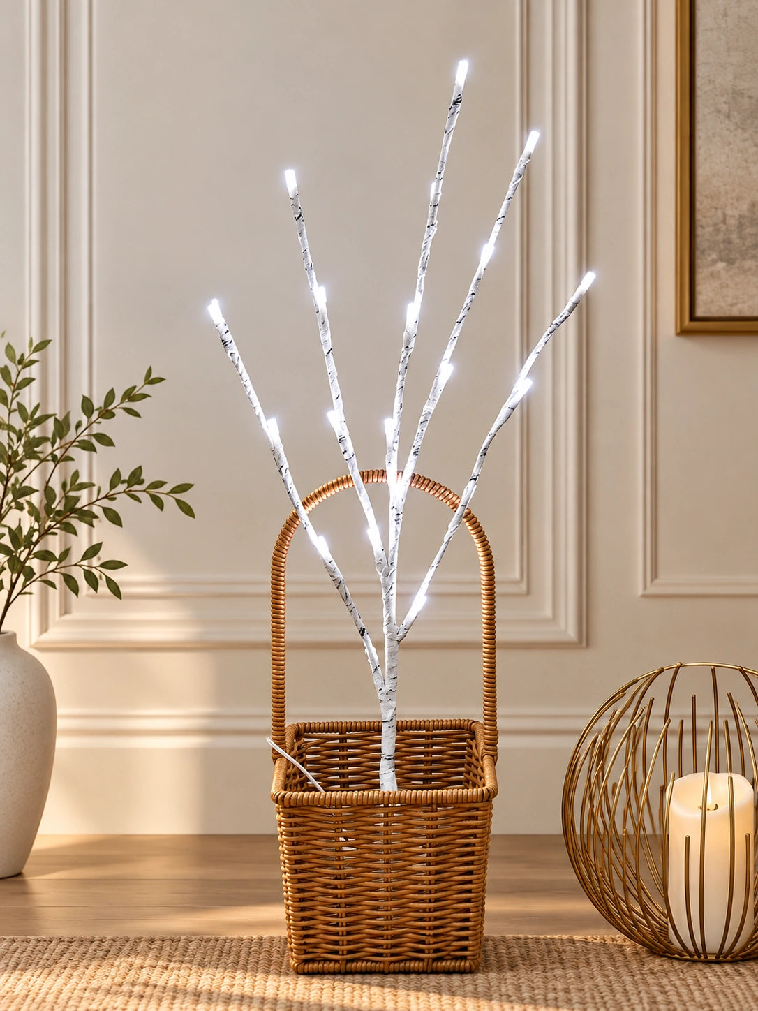 Galho Decorativo de Bétula com LED para Natal