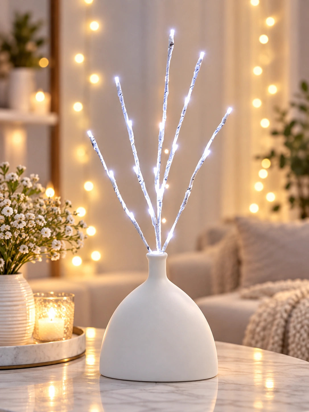 Galho Decorativo de Bétula com LED para Natal