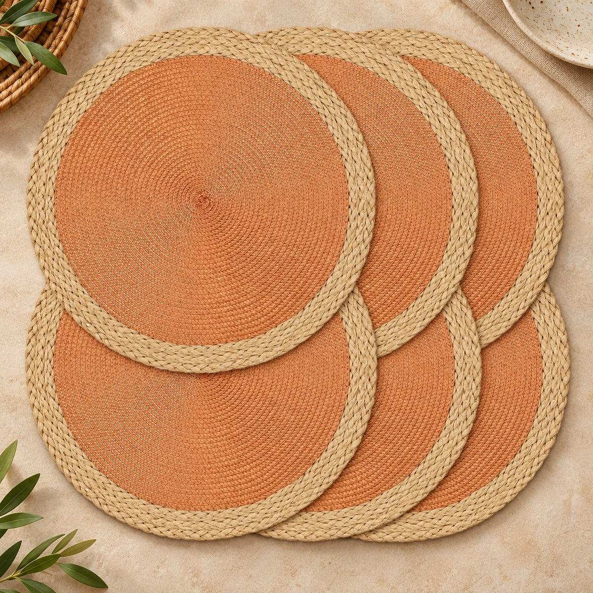Conjunto de Sousplats Redondos Trançados