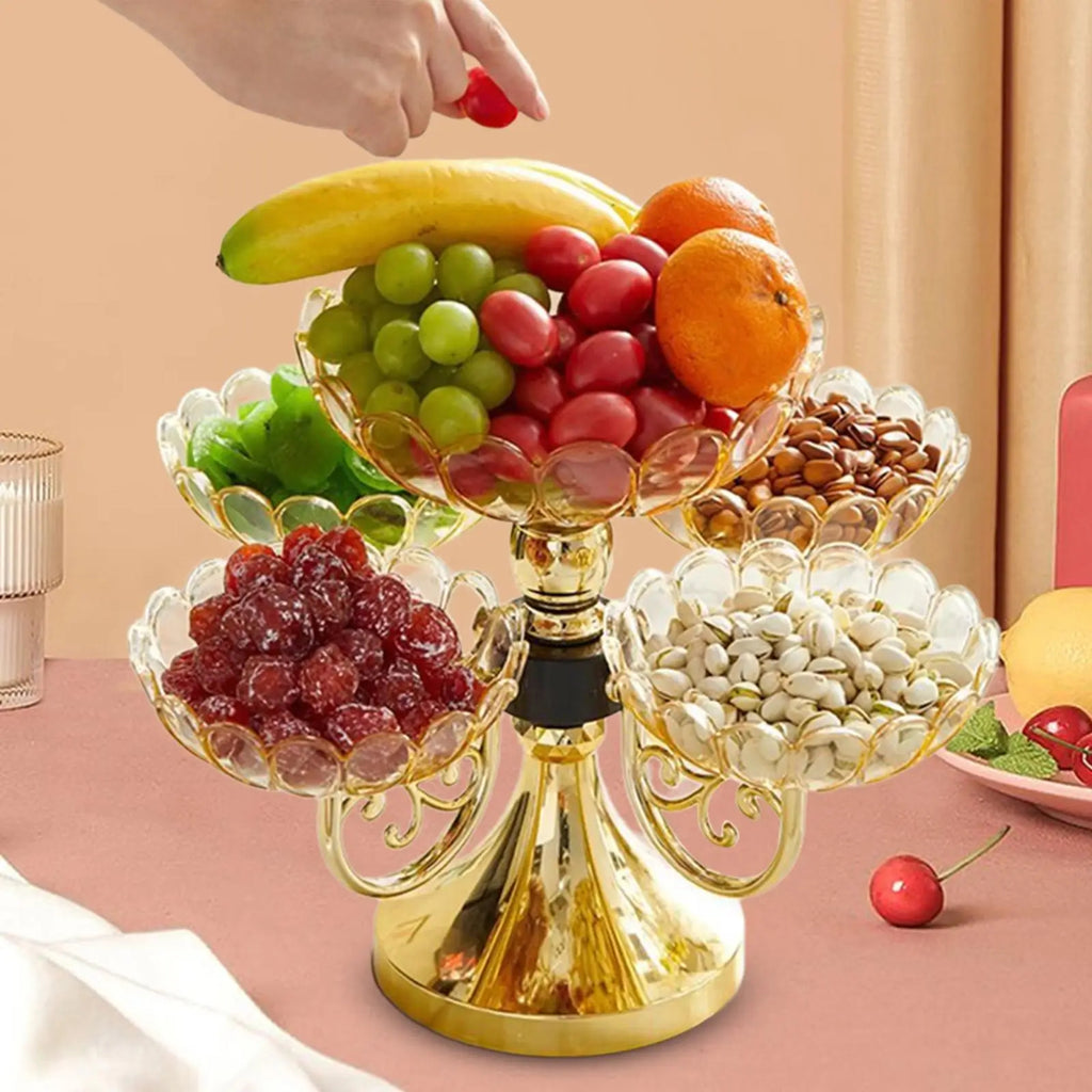 Fruteira Giratória Luxo com 5 Camadas