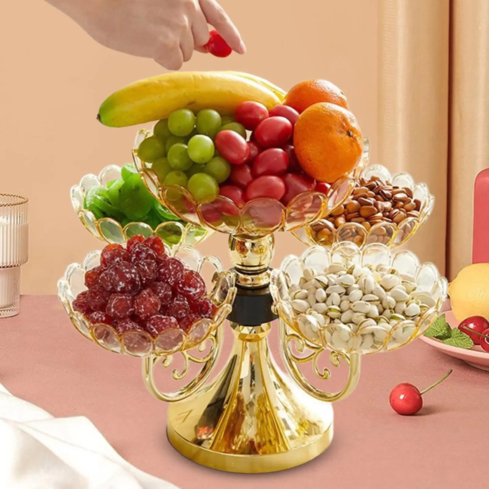 Fruteira Giratória Luxo com 5 Camadas