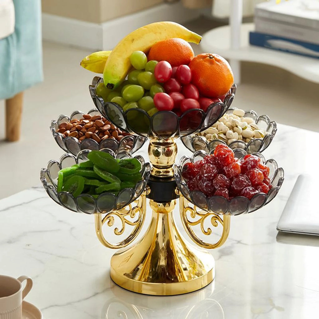 Fruteira Giratória Luxo com 5 Camadas