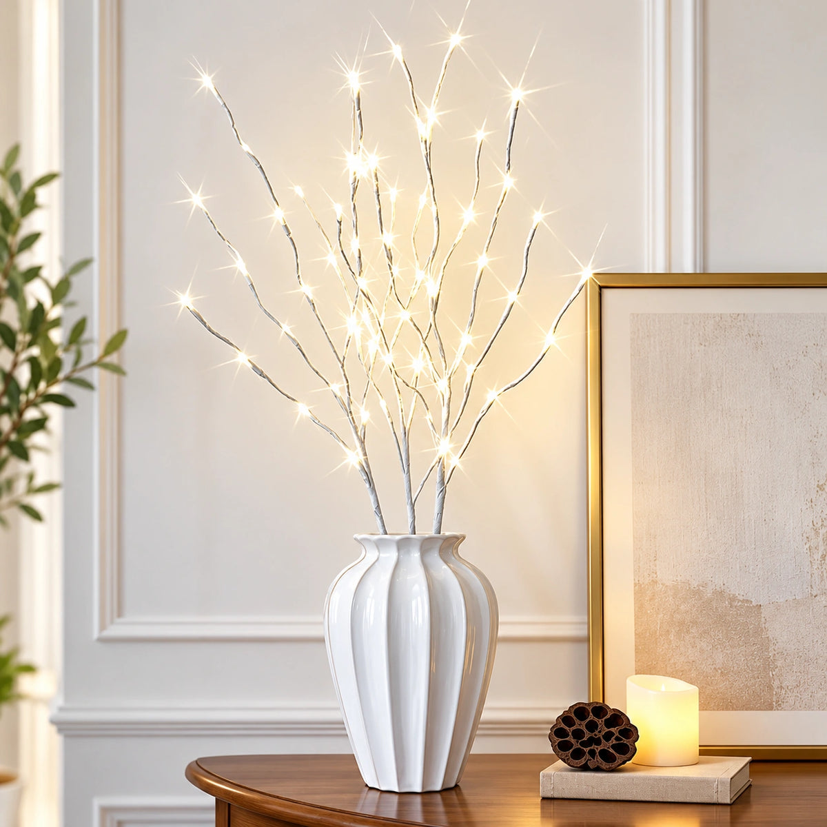 Galho Decorativo de Bétula com LED para Natal