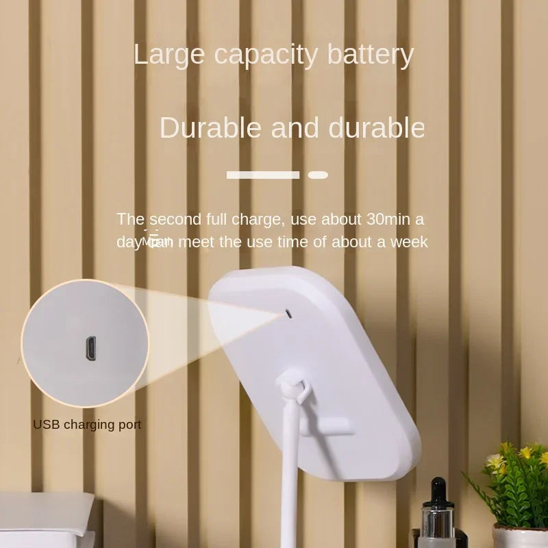 Espelho de Maquiagem LED Tricolor com Controle de Toque